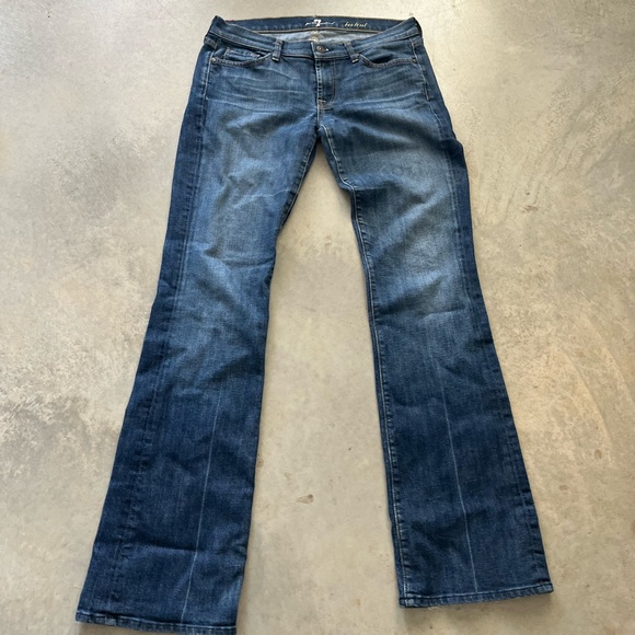 7 For All Mankind Jeans Womens 30 Boot Cut Flare Light Wash Denim (CL3) - Picture 1 of 8